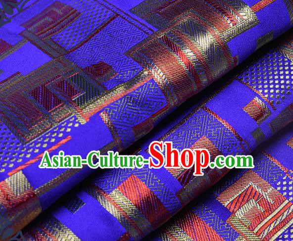 Chinese Traditional Tang Suit Nanjing Brocade Royalblue Fabric Silk Cloth Cheongsam Material Drapery