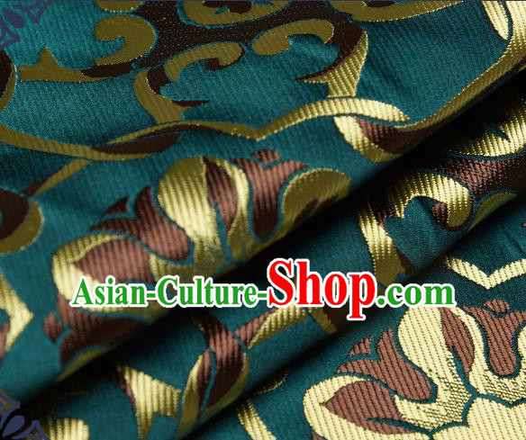 Chinese Traditional Tang Suit Deep Green Brocade Fabric Silk Cloth Cheongsam Material Drapery