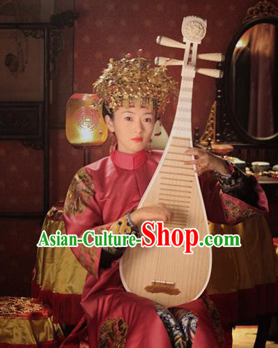 Chinese Ancient Qing Dynasty Ruyi Royal Love in the Palace Imperial Consort Wedding Costumes and Headpiece for Women