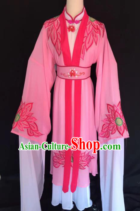 Chinese Traditional Beijing Opera Diva Pink Clothing Peking Opera Buddhist Nun Costume for Adults