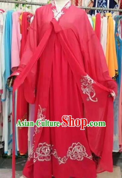 Chinese Traditional Beijing Opera Actress Red Dress Peking Opera Costume for Adults