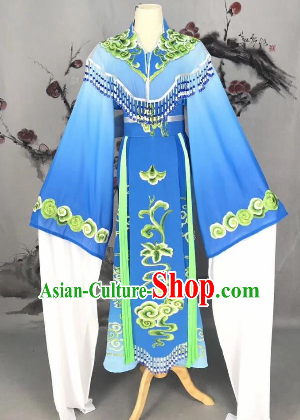 Chinese Traditional Beijing Opera Royalblue Hanfu Dress Peking Opera Actress Costume for Rich