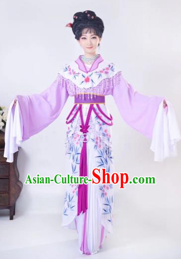 Chinese Traditional Beijing Opera Palace Lady Purple Dress Peking Opera Diva Costumes for Adults