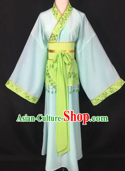 Chinese Traditional Beijing Opera Handmaiden Green Hanfu Dress Peking Opera Diva Costumes for Adults