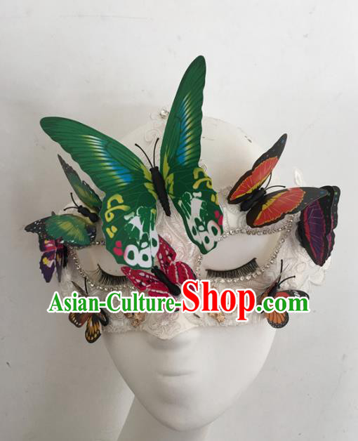 Halloween Stage Accessories Brazilian Carnival Fancy Ball Butterfly Face Mask for Women