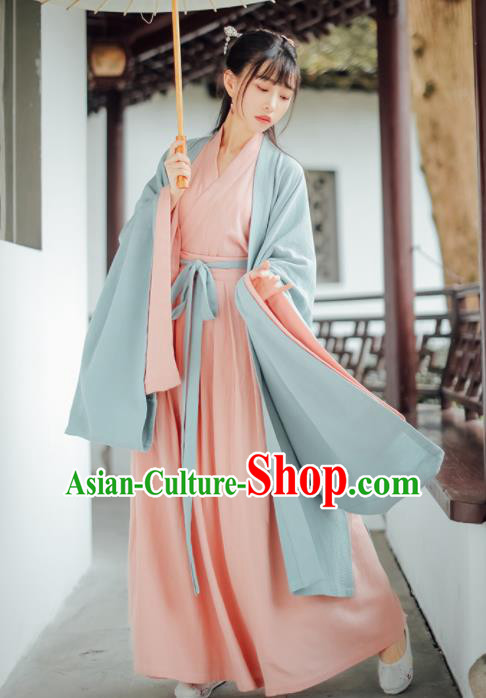 Chinese Traditional Jin Dynasty Swordswoman Historical Costumes Ancient Princess Hanfu Dress for Women