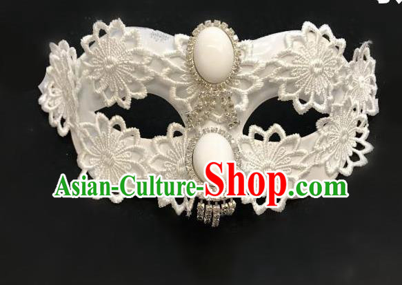 Top Halloween Cosplay Fancy Dress Ball White Masks Brazilian Carnival Catwalks Face Mask for Women