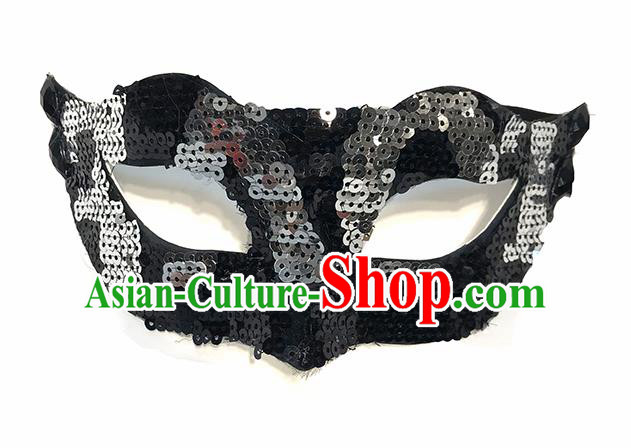 Top Halloween Cosplay Masks Brazilian Carnival Catwalks Fancy Dress Ball Sequins Face Mask for Men
