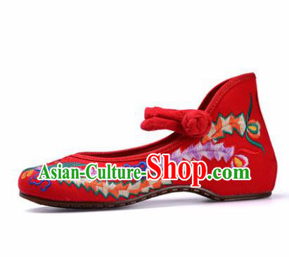 Chinese Shoes Wedding Shoes Traditional Red Embroidered Shoes Embroidery Phoenix Hanfu Shoes for Women
