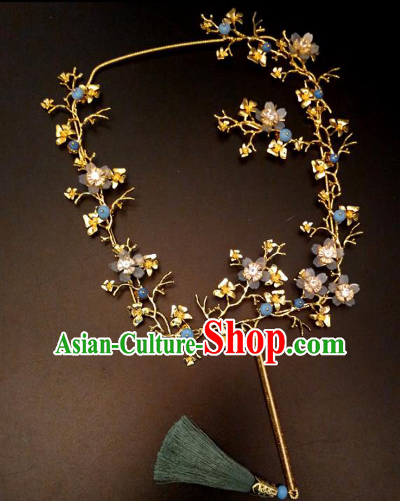 Chinese Traditional Wedding Accessories Classical Bride Flowers Palace Fan for Women