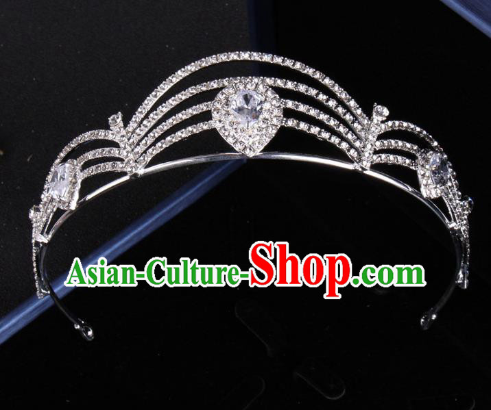 Top Grade Gothic Hair Accessories Catwalks Princess Zircon Royal Crown for Women