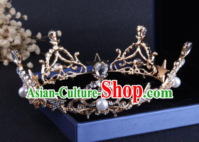 Top Grade Baroque Hair Accessories Catwalks Bride Crystal Royal Crown for Women