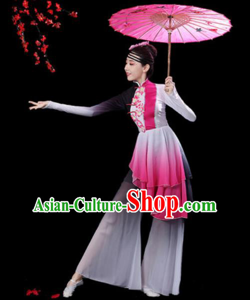 Chinese Classical Dance Umbrella Dance Dress Traditional Group Dance Chorus Costumes for Women