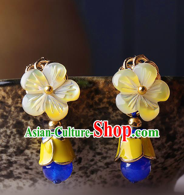 Chinese Traditional Jewelry Accessories National Hanfu Flowers Earrings for Women