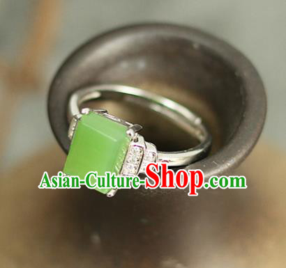 Chinese Traditional Jade Rings Traditional Classical Hanfu Jewelry Accessories for Women