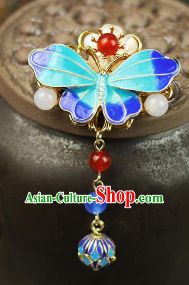 Chinese Traditional Cloisonne Butterfly Brooch Traditional Classical Hanfu Jewelry Accessories for Women