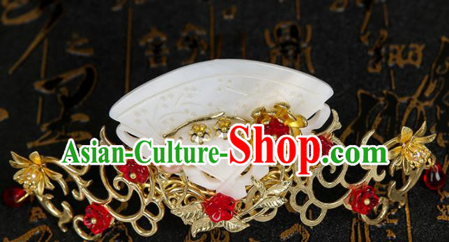Chinese Ancient Traditional Hanfu Shell Hair Crown Hairpins Handmade Classical Hair Accessories for Women