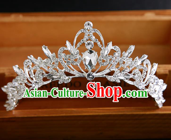 Handmade Top Grade Hair Accessories Baroque Crystal Royal Crown for Women