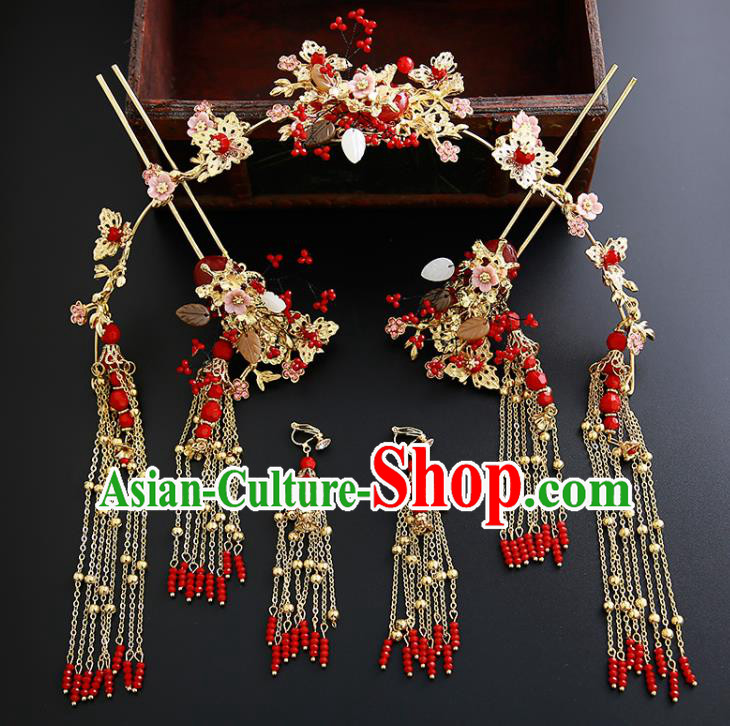 Chinese Ancient Traditional Hanfu Hairpins Hair Clasp Handmade Classical Hair Accessories Complete Set for Women