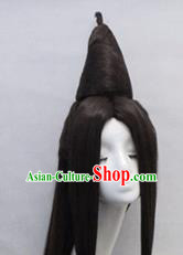 Chinese Ancient Cosplay Princess Wigs Traditional Chignon Handmade Wig Sheath