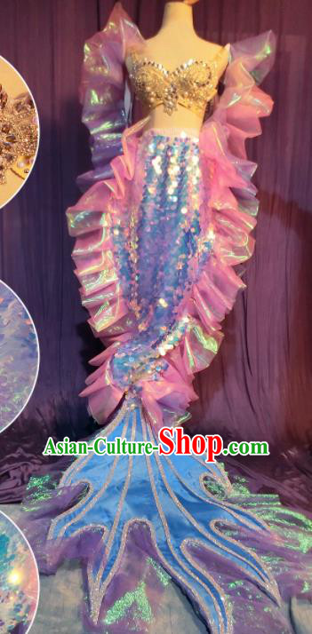 Halloween Cosplay Mermaid Stage Show Costumes Brazilian Carnival Parade Dress for Women