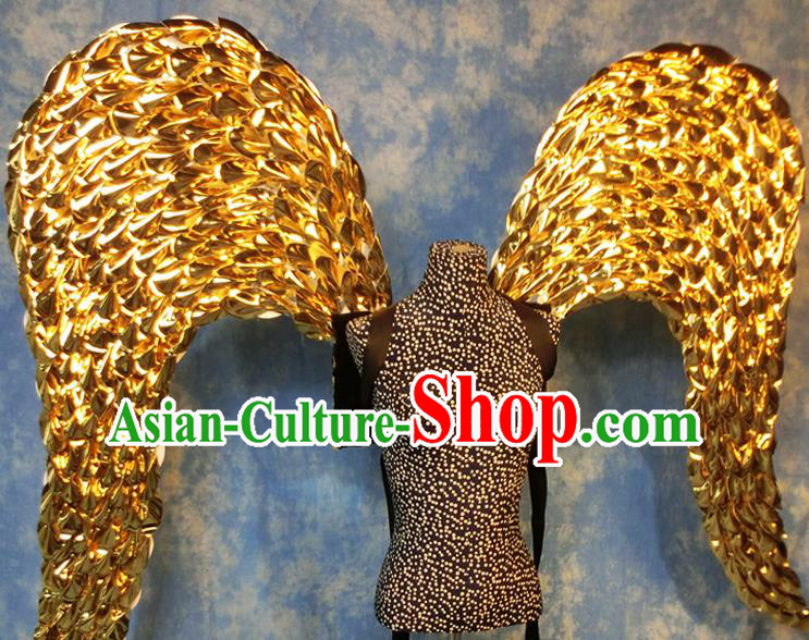 Halloween Cosplay Stage Show Props Accessories Brazilian Carnival Parade Golden Wings for Women
