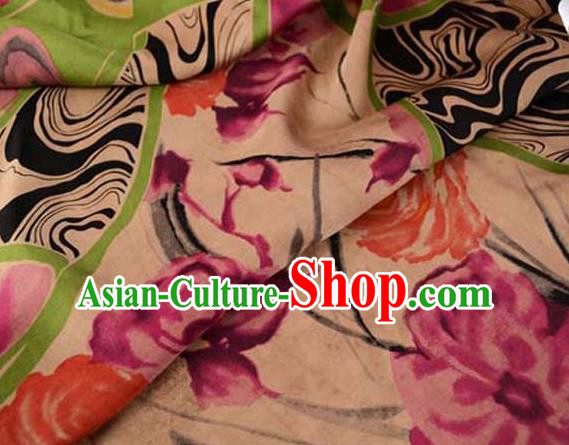 Asian Gambiered Guangdong Gauze Material Chinese Traditional Pattern Silk Design Brocade Fabric