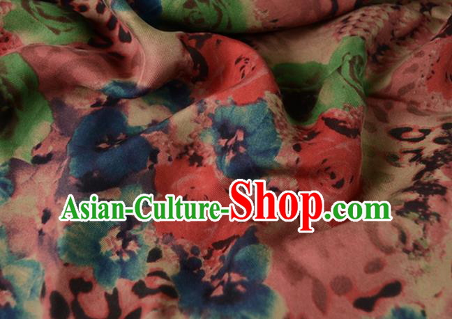 Asian Printing Gambiered Guangdong Gauze Material Chinese Traditional Pattern Silk Design Brocade Fabric