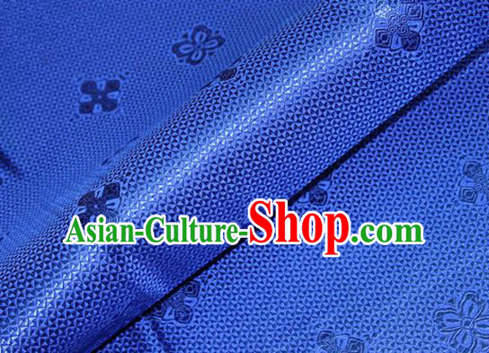 Asian Chinese Tang Suit Material Traditional Pattern Design Royalblue Satin Brocade Silk Fabric