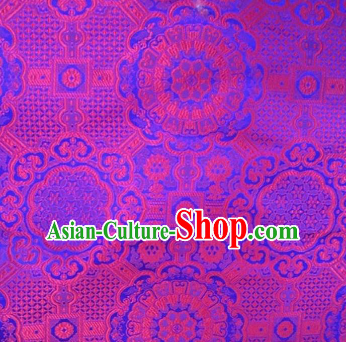 Asian Chinese Tang Suit Material Traditional Pattern Design Rosy Brocade Silk Fabric