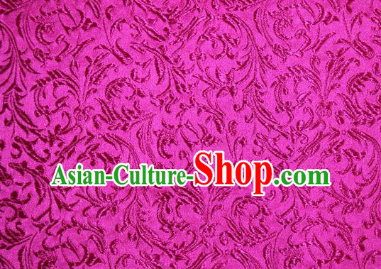Asian Chinese Tang Suit Silk Fabric Rosy Brocade Material Traditional Palace Pattern Design Satin