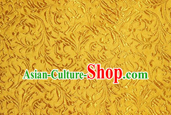 Asian Chinese Tang Suit Silk Fabric Golden Brocade Material Traditional Palace Pattern Design Satin