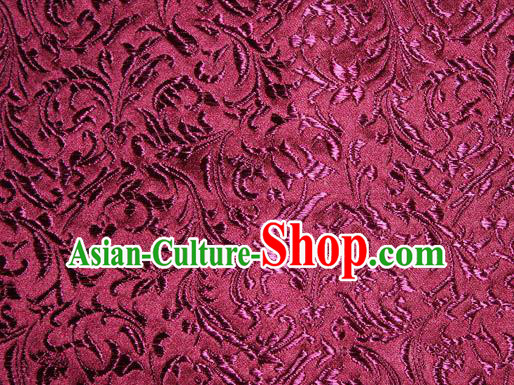Asian Chinese Tang Suit Silk Fabric Purplish Red Brocade Material Traditional Palace Pattern Design Satin
