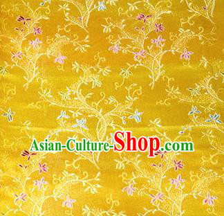 Asian Chinese Tang Suit Brocade Golden Silk Fabric Traditional Royal Pattern Design Satin Material