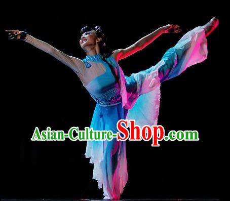 Chinese Traditional Classical Dance Costumes Folk Dance Stage Performance Dress for Women