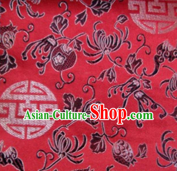 Asian Traditional Royal Pattern Design Red Satin Material Chinese Tang Suit Brocade Silk Fabric