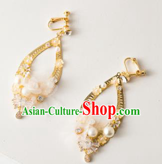 Handmade Wedding Ear Accessories Top Grade Bride Hanfu Golden Earrings for Women