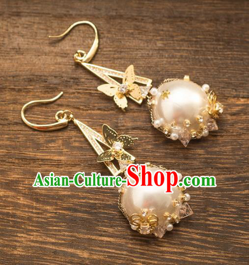 Handmade Wedding Ear Accessories Top Grade Bride Hanfu Pearls Earrings for Women