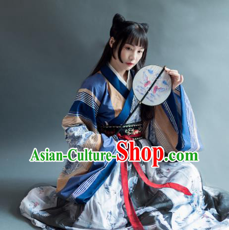 Chinese Traditional Jin Dynasty Historical Costumes Ancient Aristocratic Lady Hanfu Dress for Women