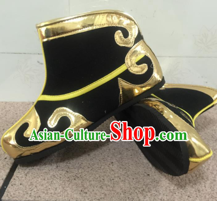 Chinese Traditional Shoes Ancient Beijing Opera Takefu Boots Hanfu Shoes for Men