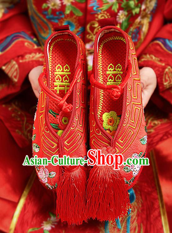 Chinese Shoes Wedding Shoes Opera Shoes Princess Shoes Hanfu Shoes Red Embroidered Shoes for Women