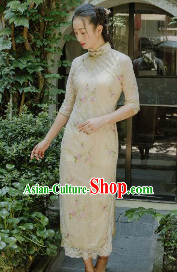 Chinese Traditional Costumes National Qipao Dress Classical Silk Cheongsam for Women