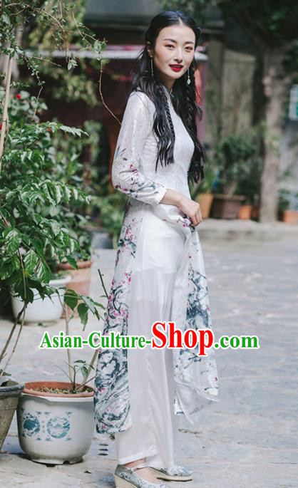 Chinese Traditional Costumes National Aodai Qipao Dress Tang Suit Cheongsam for Women