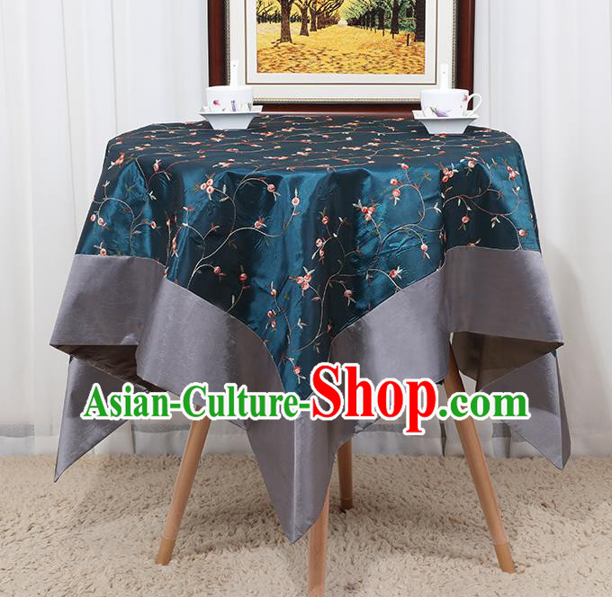Chinese Classical Household Green Brocade Table Cover Traditional Handmade Table Cloth Antependium