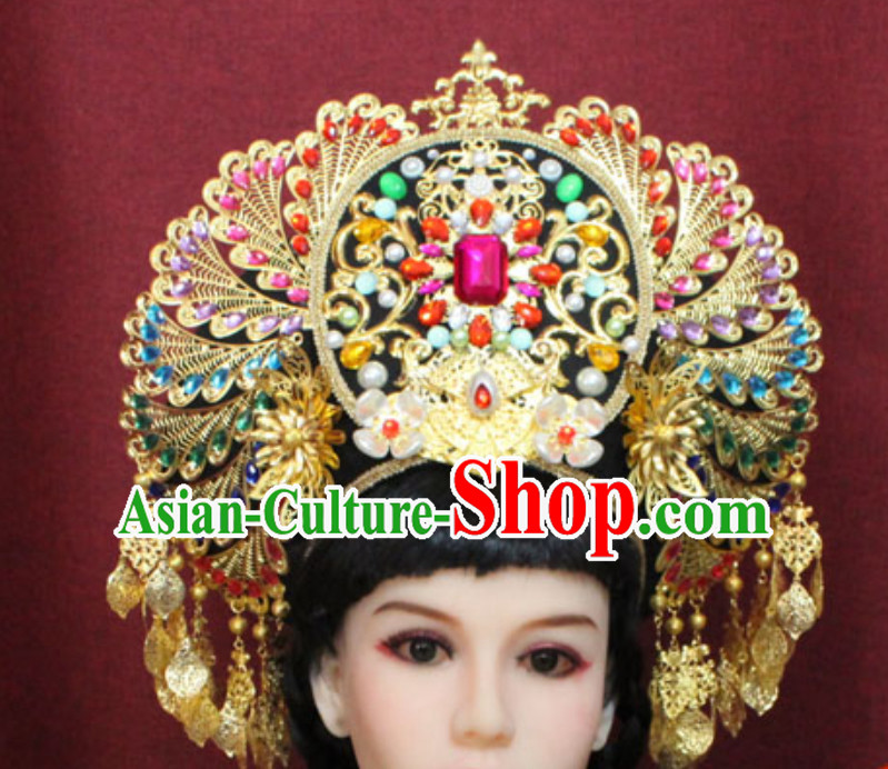 Top Traditional Thailand Empress Imperial Crown Hair Accessories Princess Headwear