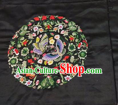 Chinese Traditional Handmade Embroidery Craft Embroidered Butterfly Silk Patches Embroidering Accessories