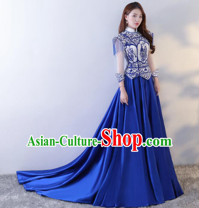 Chinese Traditional Costumes Elegant Cheongsam Full Dress for Women