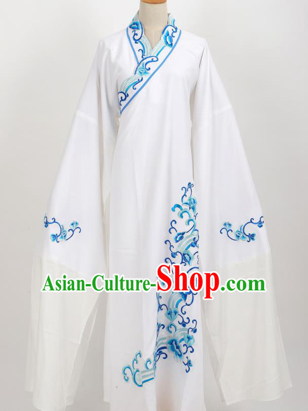 Professional Chinese Traditional Beijing Opera Niche White Robe Ancient Scholar Costume for Men