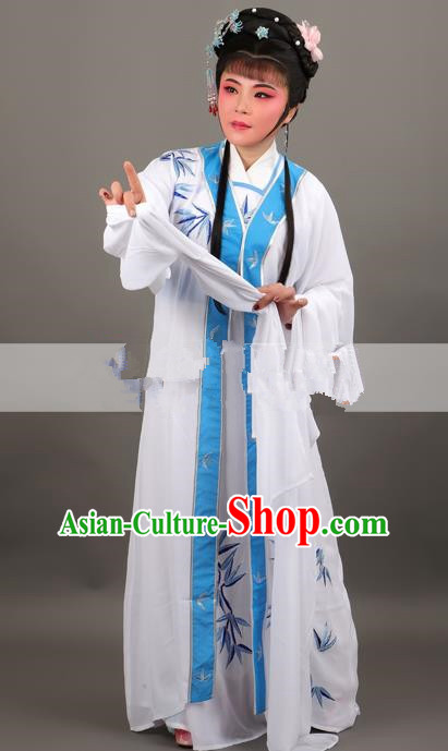 Professional Chinese Traditional Beijing Opera White Dress Ancient Nobility Lady Costume for Women