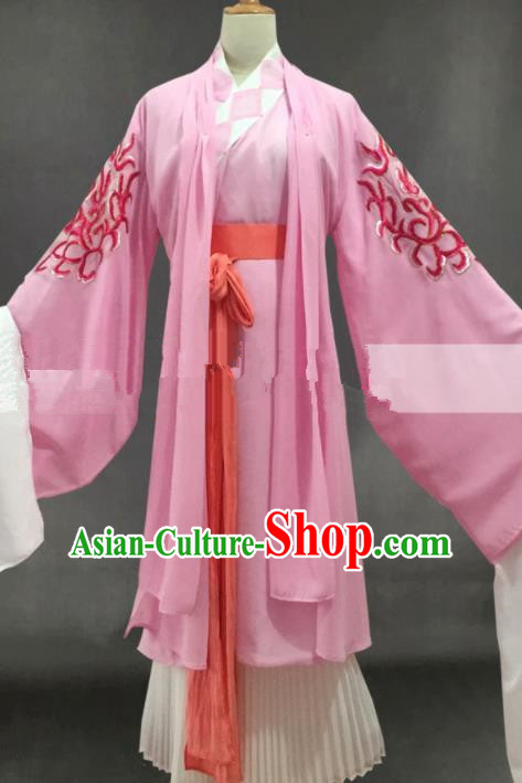 Professional Chinese Traditional Peking Opera Diva Pink Dress Ancient Buddhist Nun Costume for Women